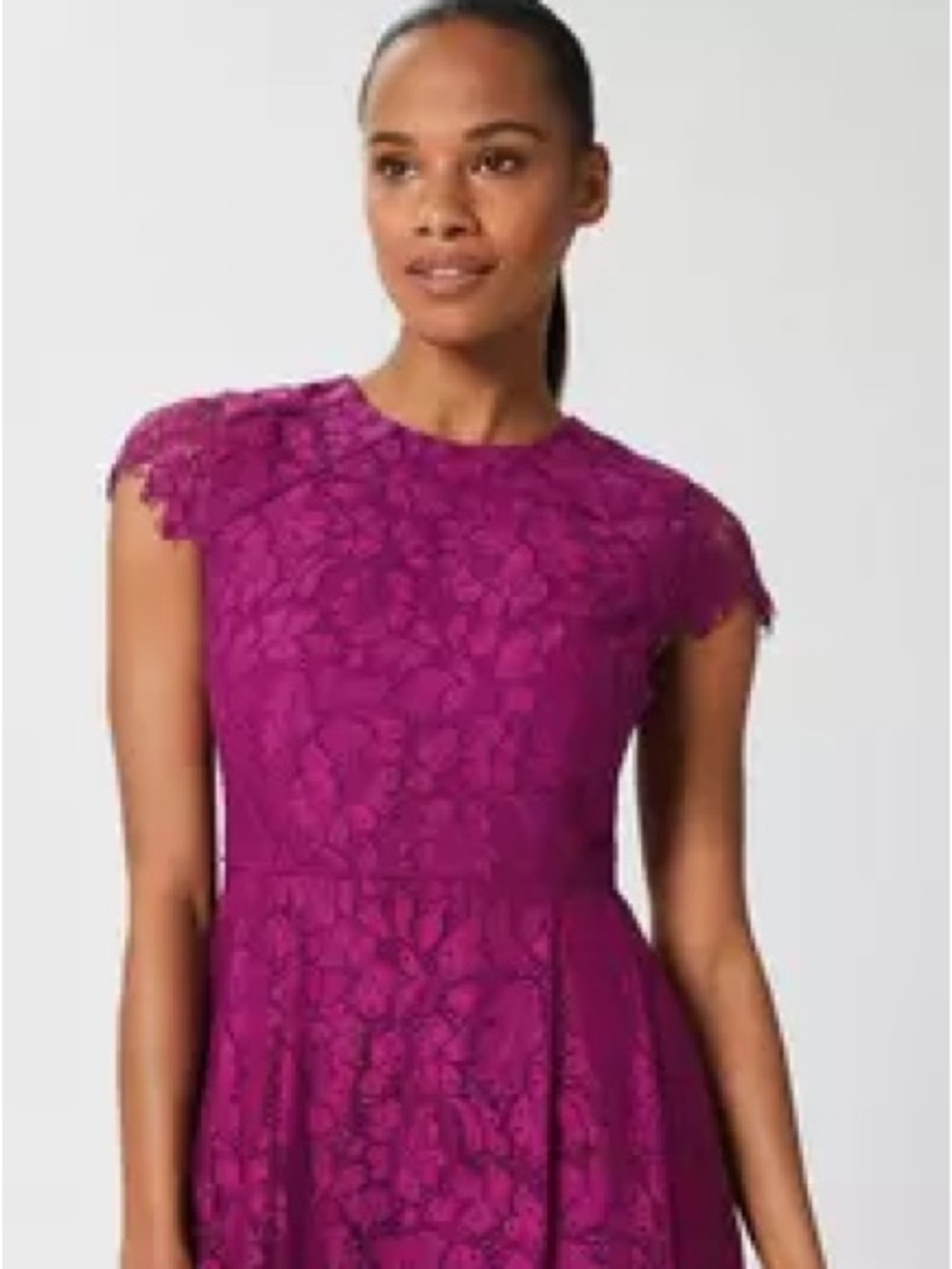 Signature8 Women’s Fuchsia Lace Dress Open Back Size Medium